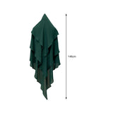 Maxbell Elegant Women Hijab Lightweight Solid Color Breathable Wrap Green