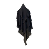 Maxbell Elegant Women Hijab Lightweight Solid Color Breathable Wrap Black