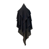 Maxbell Elegant Women Hijab Lightweight Solid Color Breathable Wrap Black
