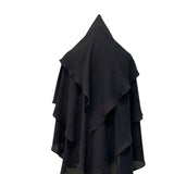 Maxbell Elegant Women Hijab Lightweight Solid Color Breathable Wrap Black