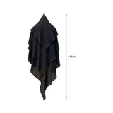 Maxbell Elegant Women Hijab Lightweight Solid Color Breathable Wrap Black