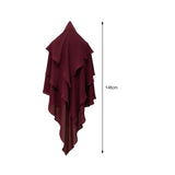 Maxbell Elegant Women Hijab Lightweight Solid Color Breathable Wrap Red