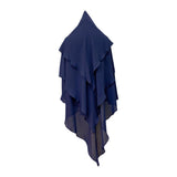 Maxbell Elegant Women Hijab Lightweight Solid Color Breathable Wrap Dark Blue