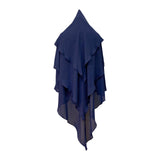 Maxbell Elegant Women Hijab Lightweight Solid Color Breathable Wrap Dark Blue