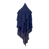 Maxbell Elegant Women Hijab Lightweight Solid Color Breathable Wrap Dark Blue