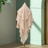 Maxbell Elegant Women Hijab Lightweight Solid Color Breathable Wrap Beige
