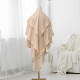 Maxbell Elegant Women Hijab Lightweight Solid Color Breathable Wrap Beige