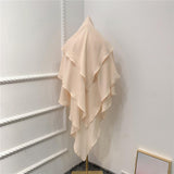 Maxbell Elegant Women Hijab Lightweight Solid Color Breathable Wrap Beige