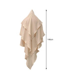 Maxbell Elegant Women Hijab Lightweight Solid Color Breathable Wrap Beige