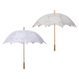 Maxbell Lace Umbrella Photograph Parasol Accessories for Halloween Party Dancing White