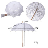 Maxbell Lace Umbrella Photograph Parasol Accessories for Halloween Party Dancing White