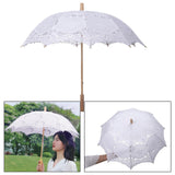 Maxbell Lace Umbrella Photograph Parasol Accessories for Halloween Party Dancing White