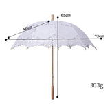 Maxbell Lace Umbrella Photograph Parasol Accessories for Halloween Party Dancing White