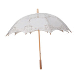 Maxbell Lace Umbrella Photograph Parasol Accessories for Halloween Party Dancing Beige White