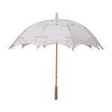 Maxbell Lace Umbrella Photograph Parasol Accessories for Halloween Party Dancing Beige White