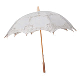 Maxbell Lace Umbrella Photograph Parasol Accessories for Halloween Party Dancing Beige White