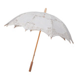 Maxbell Lace Umbrella Photograph Parasol Accessories for Halloween Party Dancing Beige White