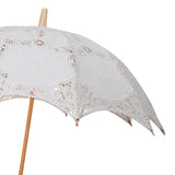 Maxbell Lace Umbrella Photograph Parasol Accessories for Halloween Party Dancing Beige White