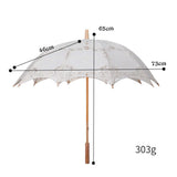 Maxbell Lace Umbrella Photograph Parasol Accessories for Halloween Party Dancing Beige White
