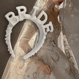 Maxbell Headband Hairband Wedding Headpieces Hair Accessories Headwear for Decor BRIDE