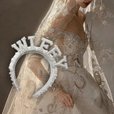 Maxbell Headband Hairband Wedding Headpieces Hair Accessories Headwear for Decor WIFEY