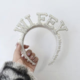 Maxbell Headband Hairband Wedding Headpieces Hair Accessories Headwear for Decor WIFEY