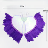 Maxbell Movable Angel Wings Photoshoot Party Prop for Adult Parades Halloween Violet