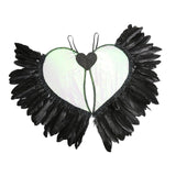Maxbell Movable Angel Wings Photoshoot Party Prop for Adult Parades Halloween Black