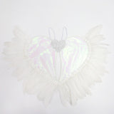 Maxbell Movable Angel Wings Photoshoot Party Prop for Adult Parades Halloween White