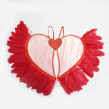Maxbell Movable Angel Wings Photoshoot Party Prop for Adult Parades Halloween Red