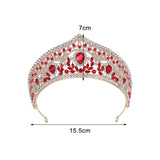 Maxbell Bridal Crown Headpieces Pageant Headpiece for festival Birthday Red
