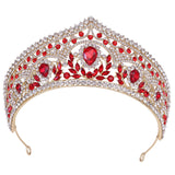 Maxbell Bridal Crown Headpieces Pageant Headpiece for festival Birthday Red