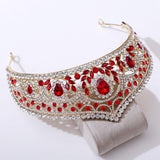 Maxbell Bridal Crown Headpieces Pageant Headpiece for festival Birthday Red