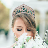 Maxbell Bridal Crown Headpieces Pageant Headpiece for festival Birthday Green