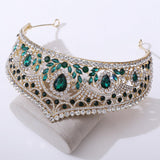 Maxbell Bridal Crown Headpieces Pageant Headpiece for festival Birthday Green