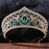 Maxbell Bridal Crown Headpieces Pageant Headpiece for festival Birthday Green