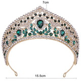 Maxbell Bridal Crown Headpieces Pageant Headpiece for festival Birthday Green