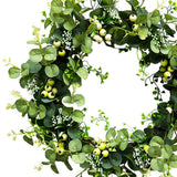 Maxbell Green Leaf Wreath Hanging Floral Romantic for Front Doors Shop Windows Style D