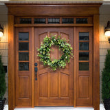 Maxbell Green Leaf Wreath Hanging Floral Romantic for Front Doors Shop Windows Style D