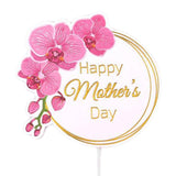Maxbell 10Pcs Cake Toppers DIY Happy Mother's Day Cake Topper for Pastries Ornaments Round