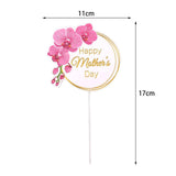 Maxbell 10Pcs Cake Toppers DIY Happy Mother's Day Cake Topper for Pastries Ornaments Round