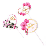 Maxbell 10Pcs Cake Toppers DIY Happy Mother's Day Cake Topper for Pastries Ornaments Round