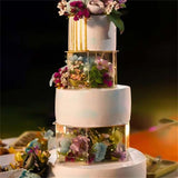 Maxbell Cake Box Shape Display Stand Floating Cake Stand for Birthday Party Supplies 20cmx10cm