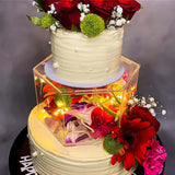 Maxbell Cake Box Shape Display Stand Floating Cake Stand for Birthday Party Supplies 20cmx10cm