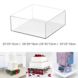 Maxbell Cake Display Stand Square Acrylic Cake Stand for Party Favors Gifts Birthday 25cmx25cmx12cm