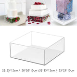 Maxbell Cake Display Stand Square Acrylic Cake Stand for Party Favors Gifts Birthday 25cmx25cmx12cm