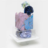 Maxbell Cake Display Stand Square Acrylic Cake Stand for Party Favors Gifts Birthday 35cmx35cmx12cm
