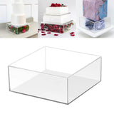 Maxbell Cake Display Stand Square Acrylic Cake Stand for Party Favors Gifts Birthday 25cmx25cmx10cm