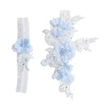 Maxbell 2 Pieces Wedding Bride Lace Garter soft Garter for Banquet Dance Dating blue