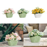 Maxbell Artificial Flower Basket Wall Hanging Flower Basket for Home Wedding Desktop Green and Pink